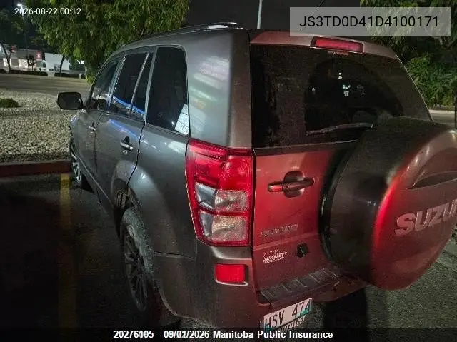 2013 SUZUKI GRAND VITARA VIN JS3TD0D41D4100171 — фото 3