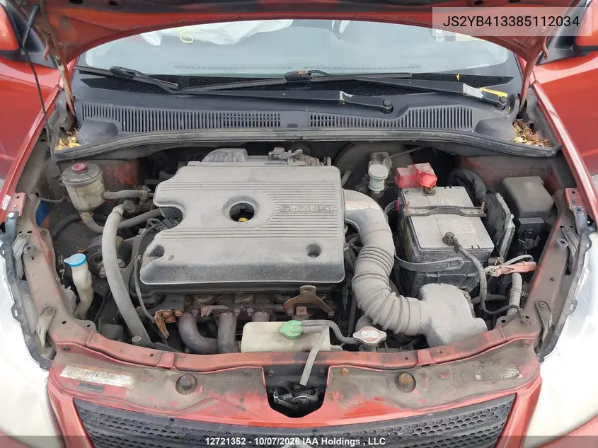 2008 SUZUKI SX4 VIN JS2YB413385112034 — фото 10