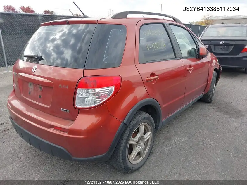 2008 SUZUKI SX4 VIN JS2YB413385112034 — фото 4