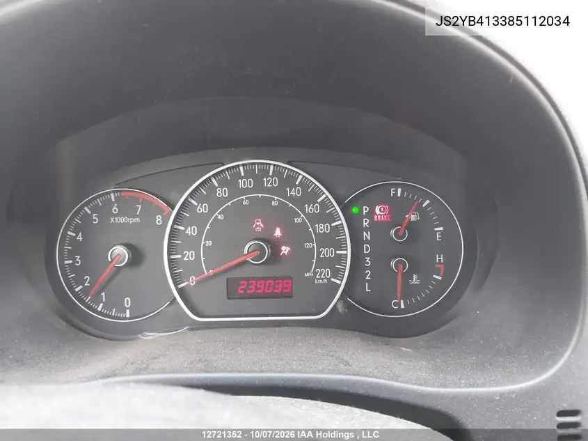 2008 SUZUKI SX4 VIN JS2YB413385112034 — фото 7