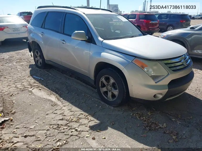SUZUKI XL7 2008, VIN 2S3DA417386118033