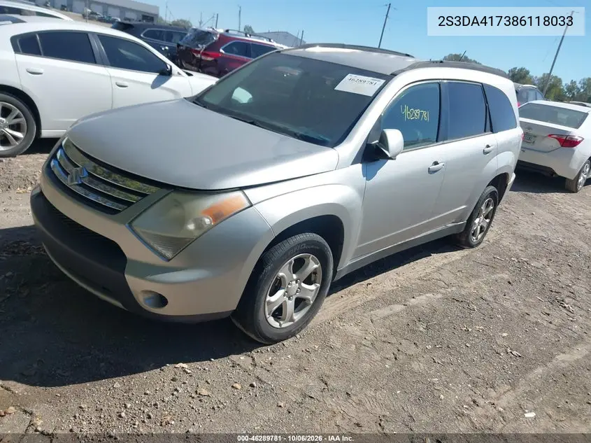 2008 SUZUKI XL7 VIN 2S3DA417386118033 — фото 2