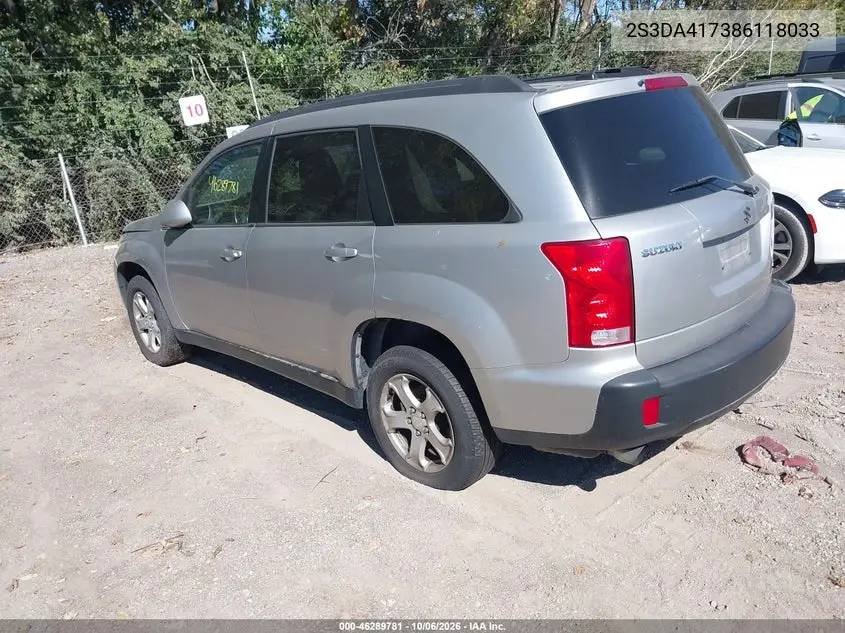 2008 SUZUKI XL7 VIN 2S3DA417386118033 — фото 3