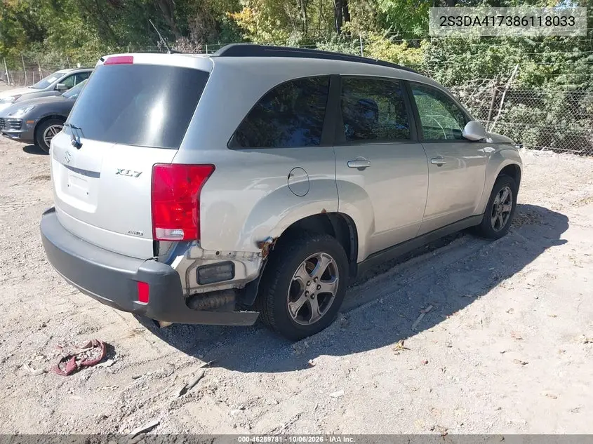2008 SUZUKI XL7 VIN 2S3DA417386118033 — фото 4