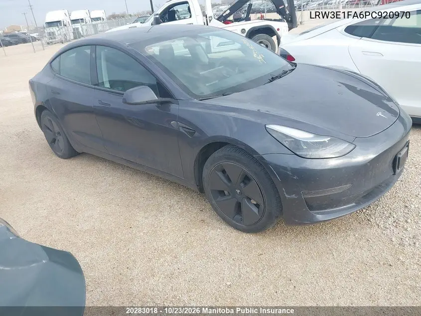TESLA N/A 2023, VIN LRW3E1FA6PC920970