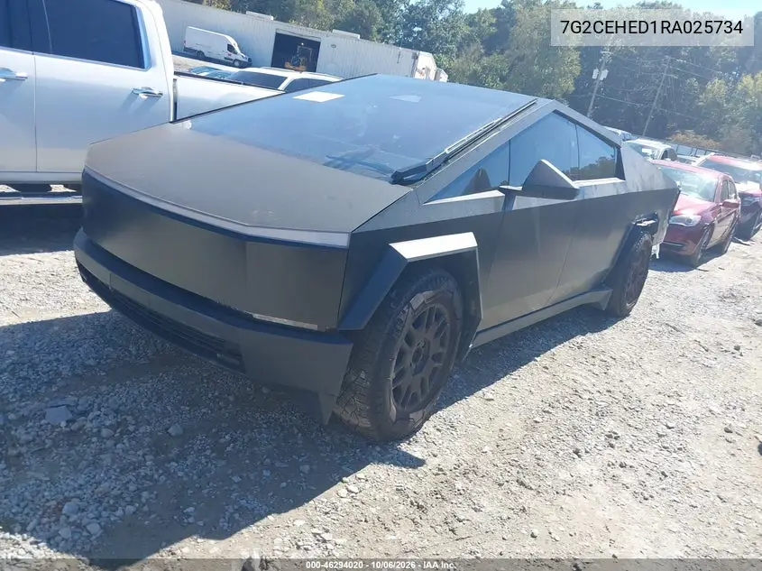 2024 TESLA CYBERTRUCK VIN 7G2CEHED1RA025734 — фото 2
