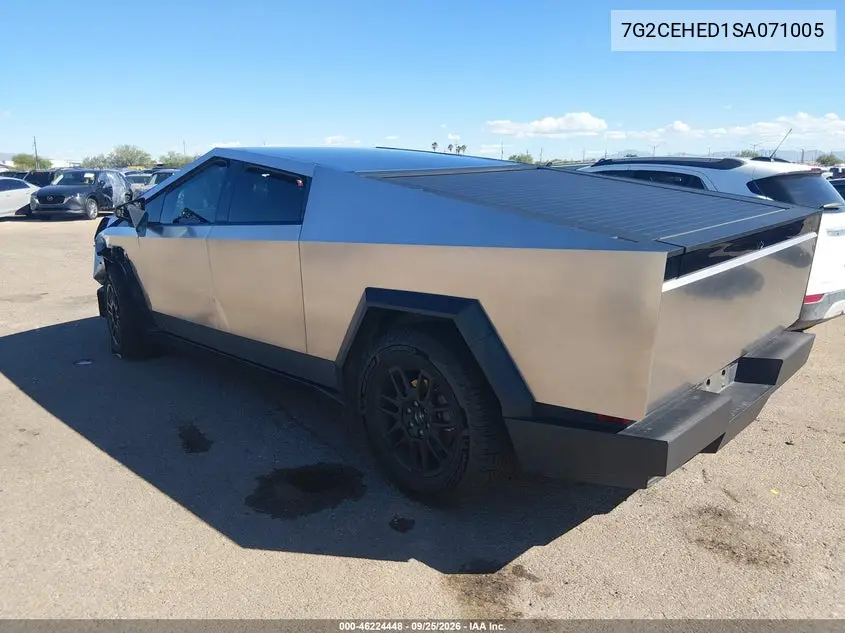 2025 TESLA CYBERTRUCK VIN 7G2CEHED1SA071005 — фото 3