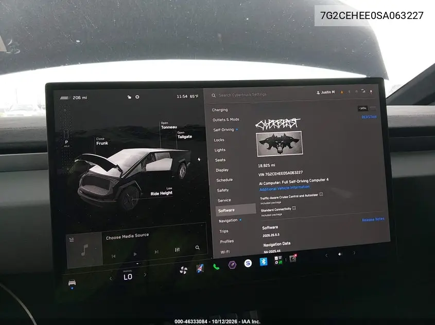 2025 TESLA CYBERTRUCK VIN 7G2CEHEE0SA063227 — фото 7
