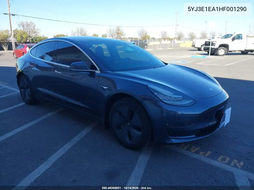 TESLA MODEL 3 2017, VIN 5YJ3E1EA1HF001290
