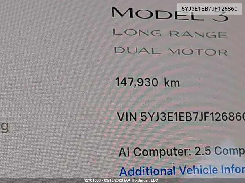 2018 TESLA MODEL 3 VIN 5YJ3E1EB7JF126860 — фото 16