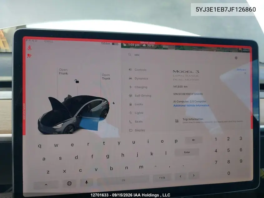 2018 TESLA MODEL 3 VIN 5YJ3E1EB7JF126860 — фото 7