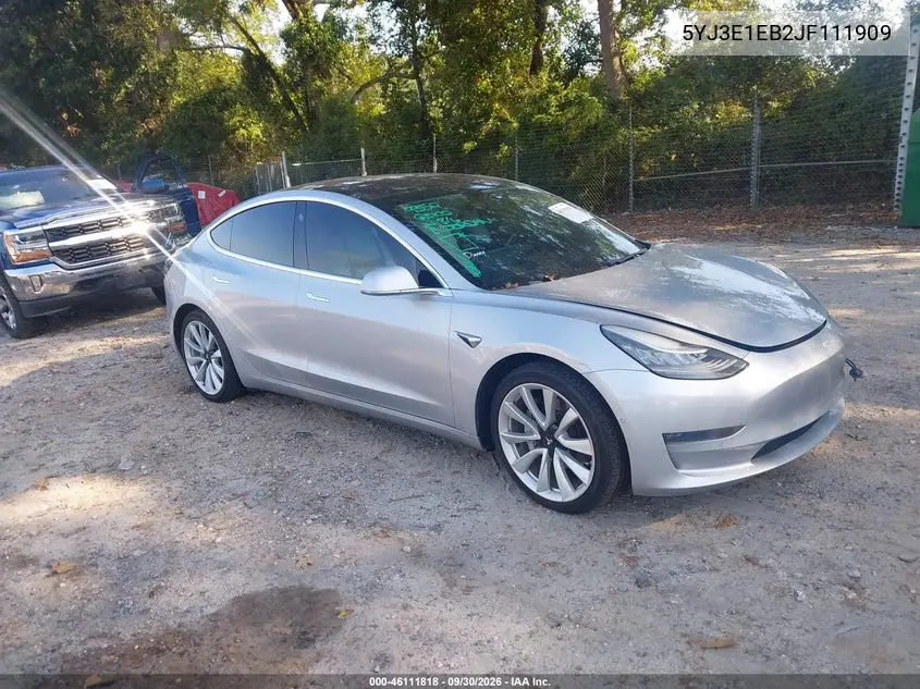 TESLA MODEL 3 2018, VIN 5YJ3E1EB2JF111909
