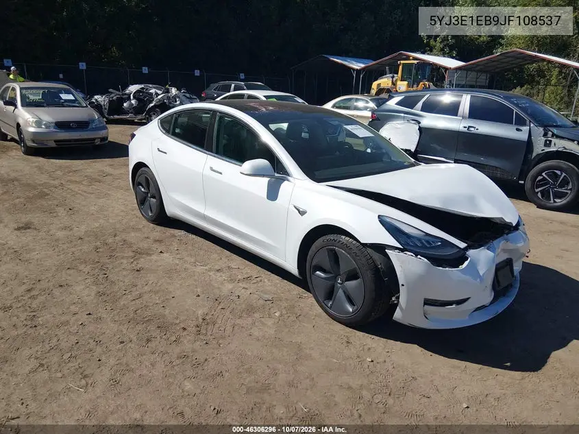 TESLA MODEL 3 2018, VIN 5YJ3E1EB9JF108537