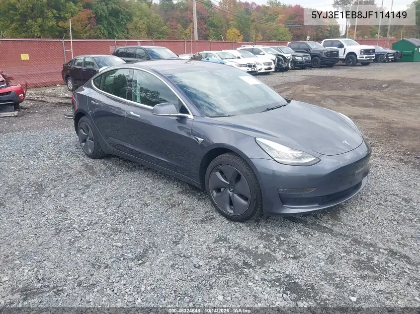 TESLA MODEL 3 2018, VIN 5YJ3E1EB8JF114149