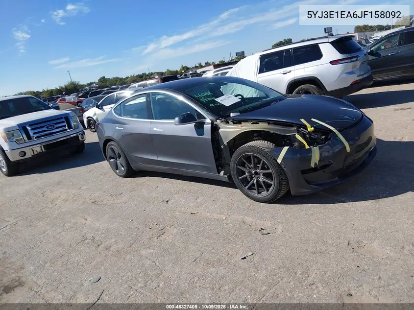 TESLA MODEL 3 2018, VIN 5YJ3E1EA6JF158092
