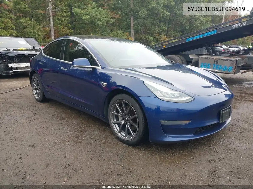 TESLA MODEL 3 2018, VIN 5YJ3E1EB5JF094619