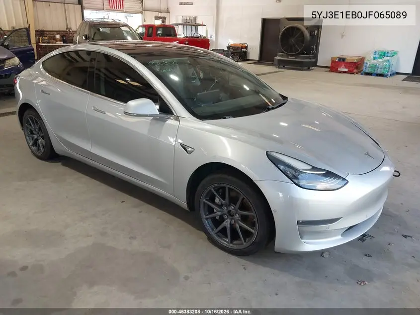 TESLA MODEL 3 2018, VIN 5YJ3E1EB0JF065089