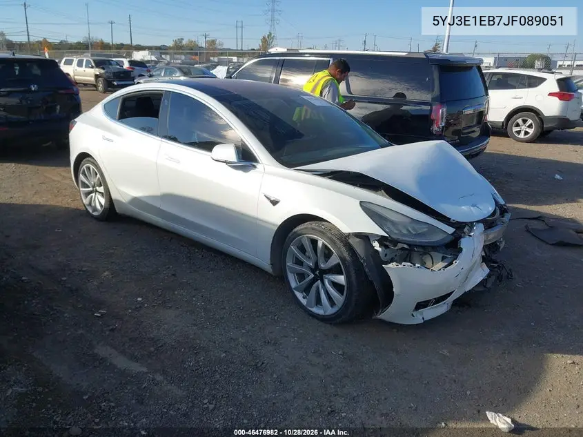 TESLA MODEL 3 2018, VIN 5YJ3E1EB7JF089051