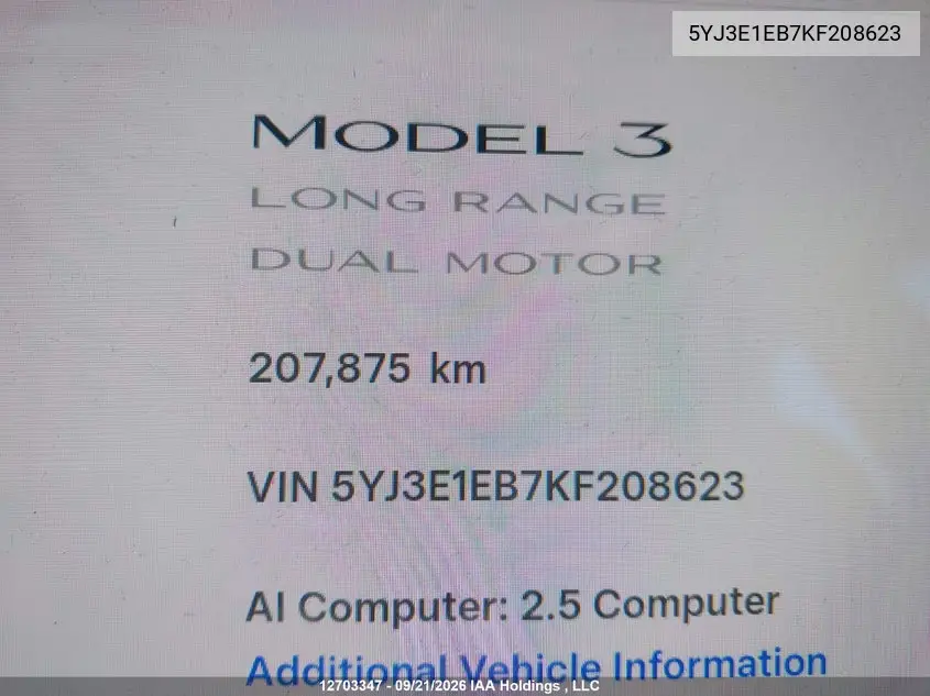 2019 TESLA MODEL 3 VIN 5YJ3E1EB7KF208623 — фото 15