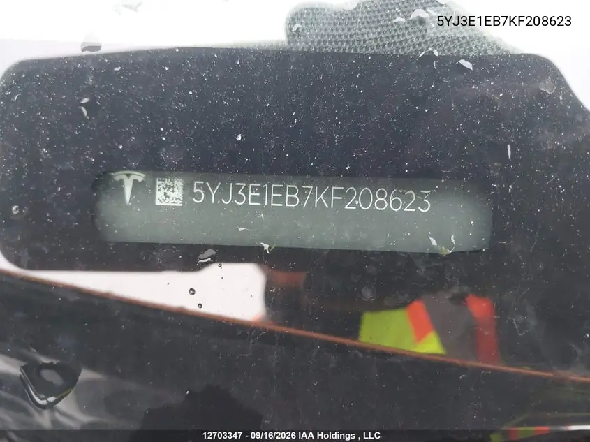 2019 TESLA MODEL 3 VIN 5YJ3E1EB7KF208623 — фото 19