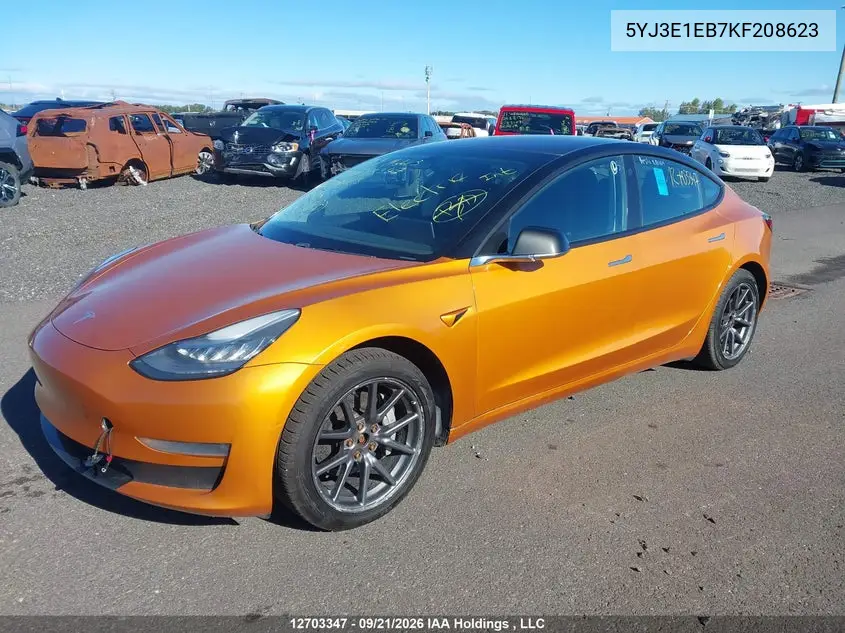 2019 TESLA MODEL 3 VIN 5YJ3E1EB7KF208623 — фото 3