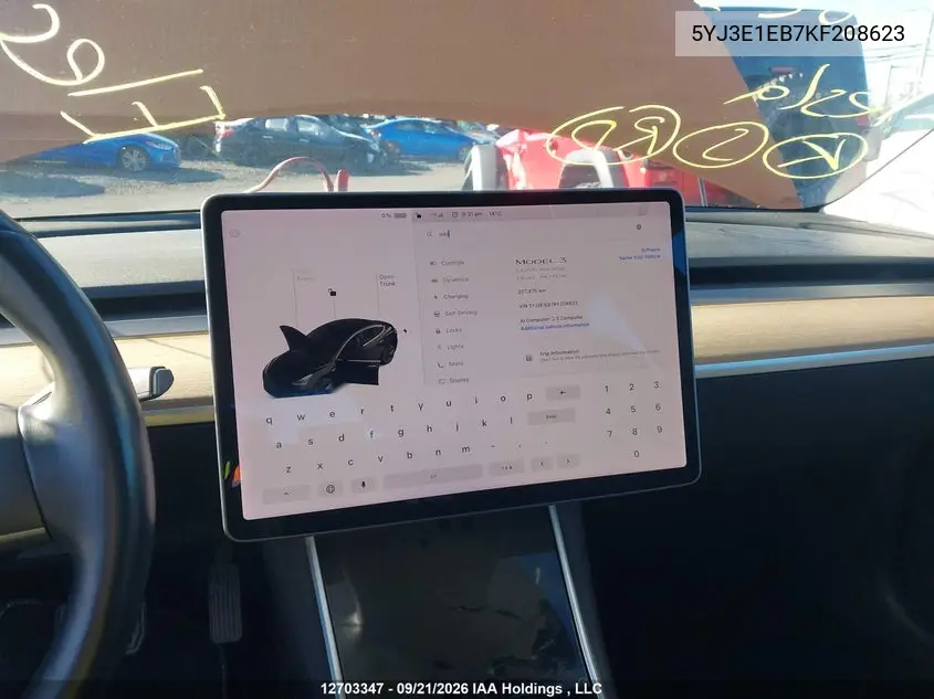 2019 TESLA MODEL 3 VIN 5YJ3E1EB7KF208623 — фото 8