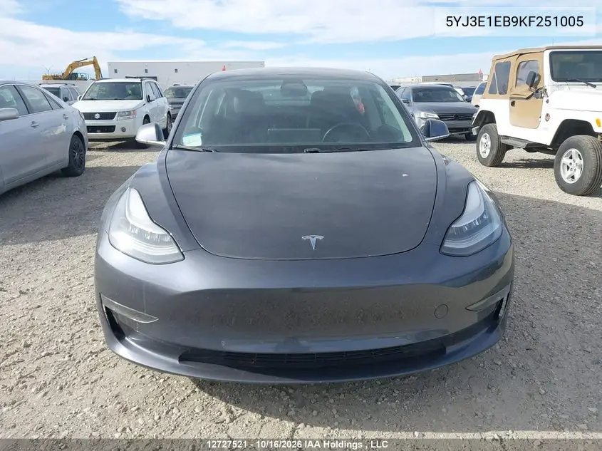 2019 TESLA MODEL 3 VIN 5YJ3E1EB9KF251005 — фото 13