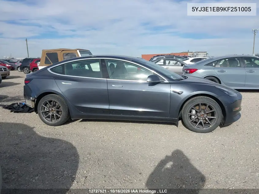 2019 TESLA MODEL 3 VIN 5YJ3E1EB9KF251005 — фото 14