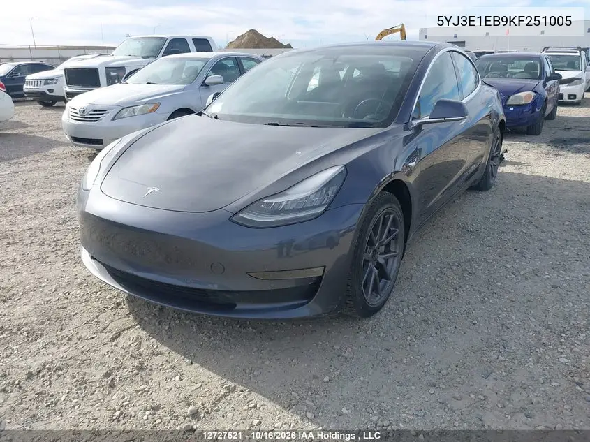 2019 TESLA MODEL 3 VIN 5YJ3E1EB9KF251005 — фото 2
