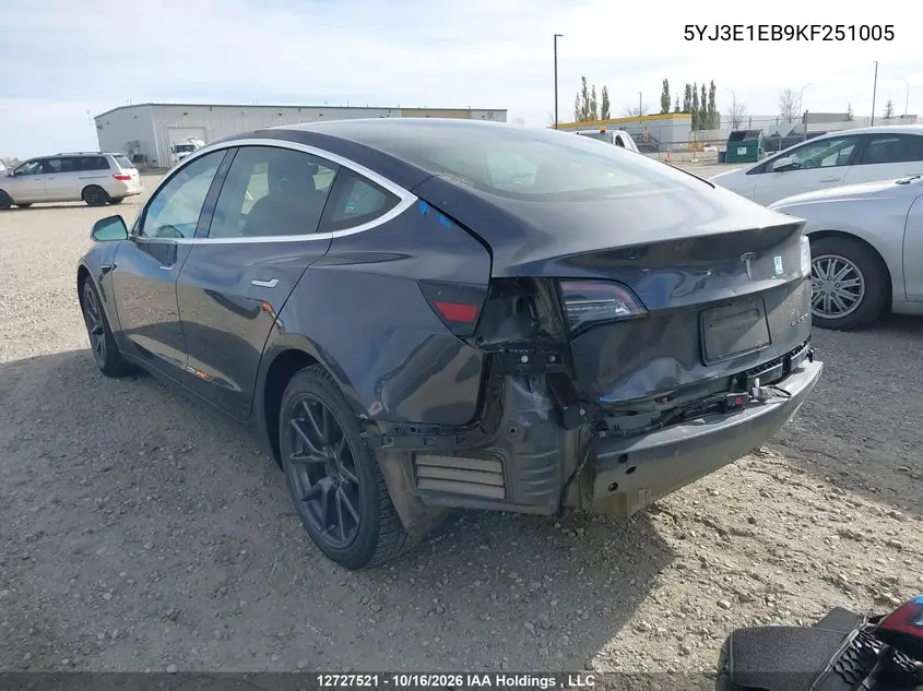 2019 TESLA MODEL 3 VIN 5YJ3E1EB9KF251005 — фото 3