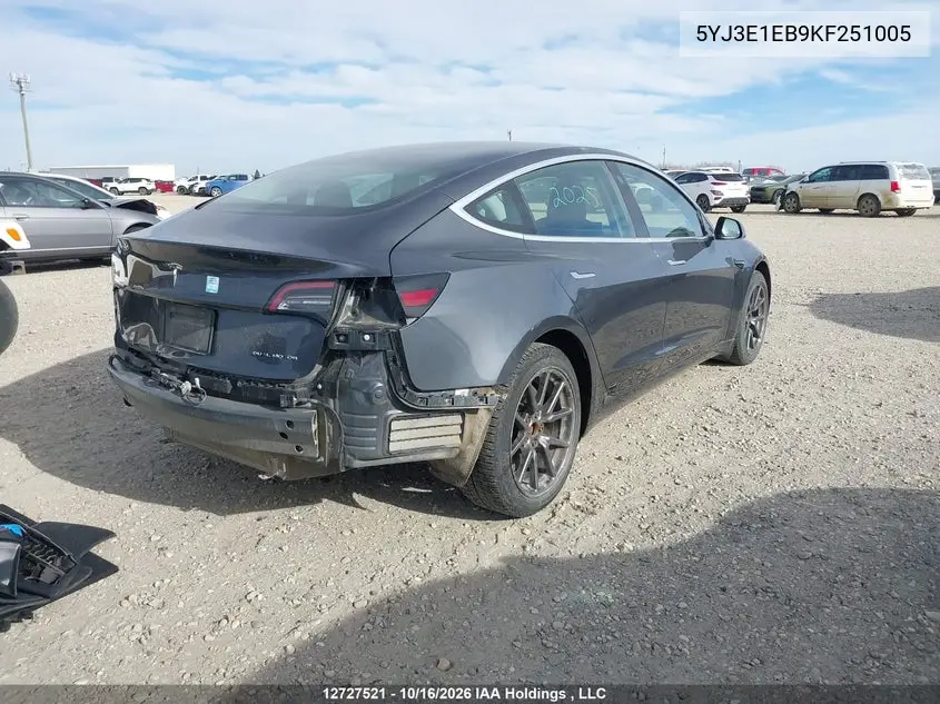 2019 TESLA MODEL 3 VIN 5YJ3E1EB9KF251005 — фото 4