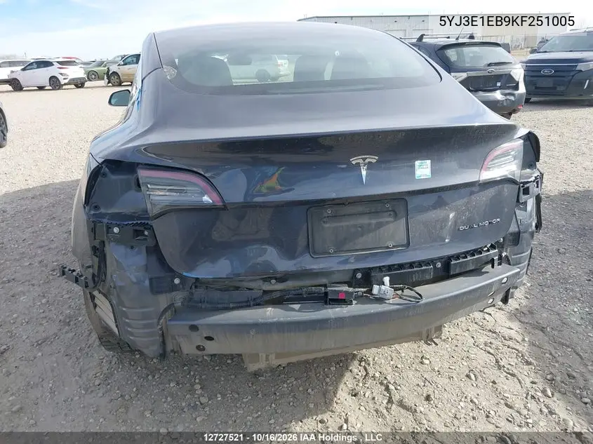 2019 TESLA MODEL 3 VIN 5YJ3E1EB9KF251005 — фото 6