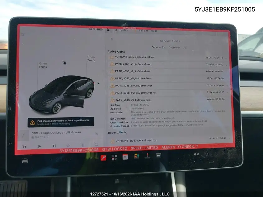 2019 TESLA MODEL 3 VIN 5YJ3E1EB9KF251005 — фото 7
