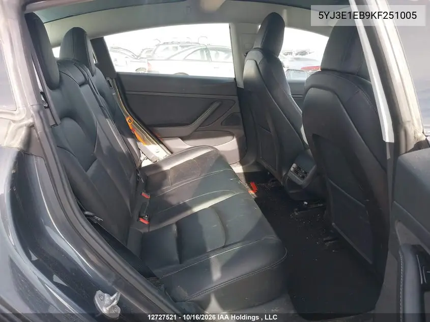 2019 TESLA MODEL 3 VIN 5YJ3E1EB9KF251005 — фото 8