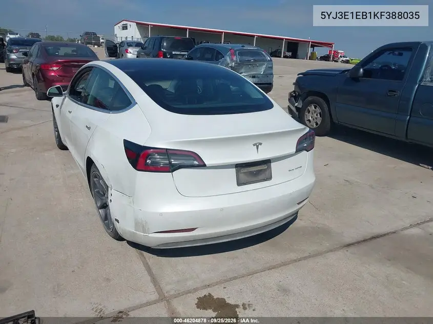 2019 TESLA MODEL 3 VIN 5YJ3E1EB1KF388035 — фото 3