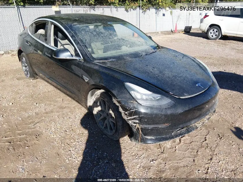 TESLA MODEL 3 2019, VIN 5YJ3E1EAXKF296476