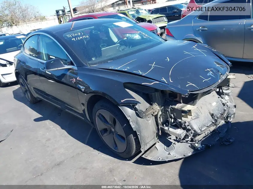 TESLA MODEL 3 2019, VIN 5YJ3E1EAXKF304706