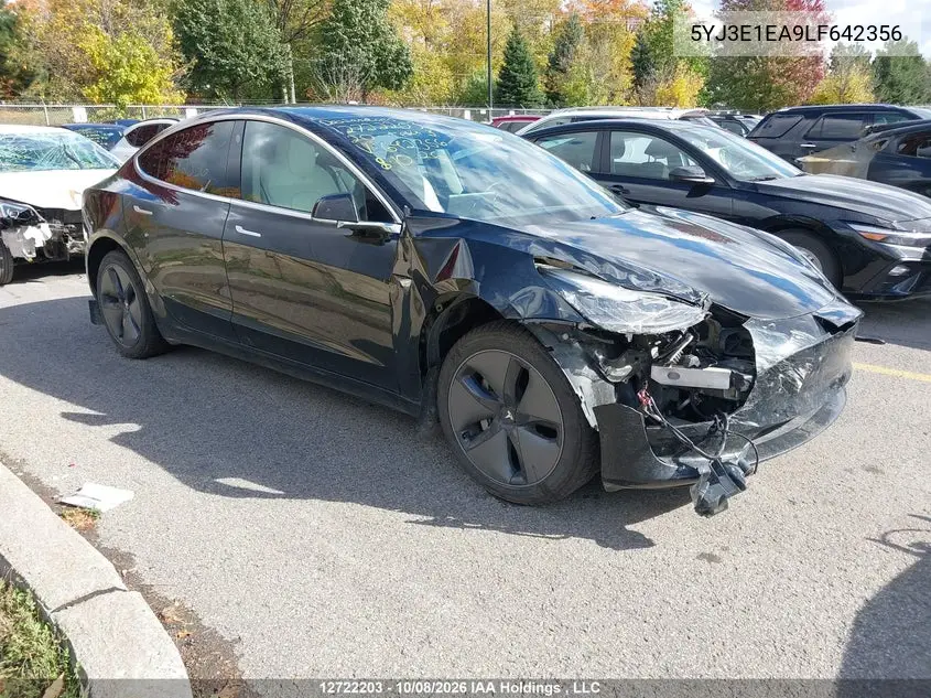 TESLA MODEL 3 2020, VIN 5YJ3E1EA9LF642356