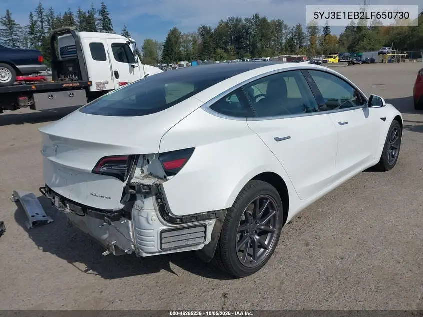 2020 TESLA MODEL 3 VIN 5YJ3E1EB2LF650730 — фото 4