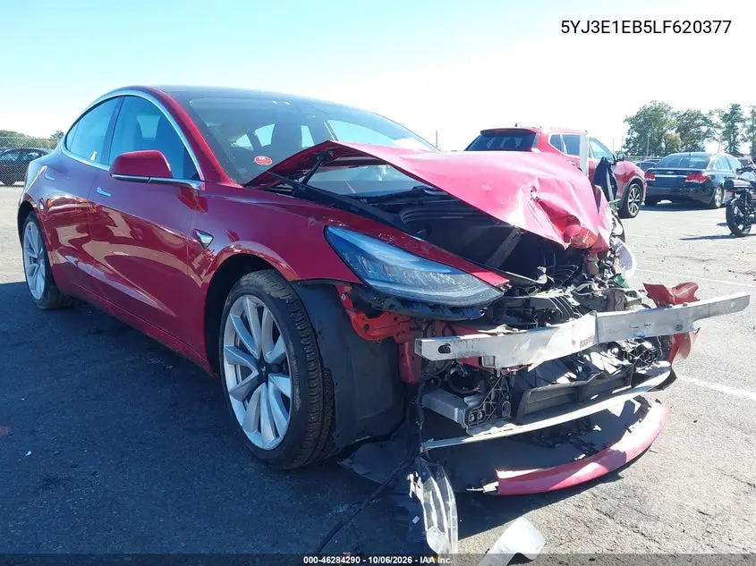 TESLA MODEL 3 2020, VIN 5YJ3E1EB5LF620377