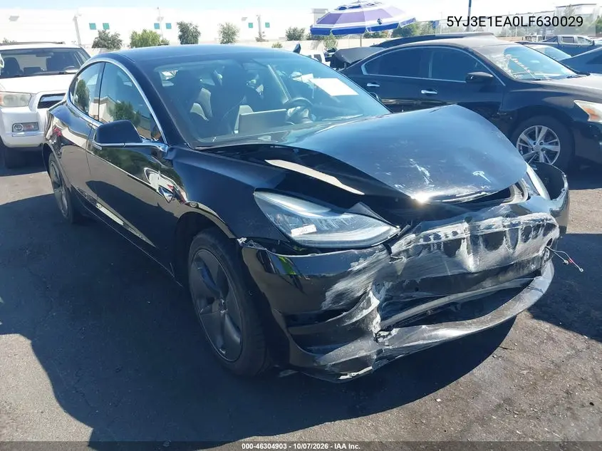 TESLA MODEL 3 2020, VIN 5YJ3E1EA0LF630029