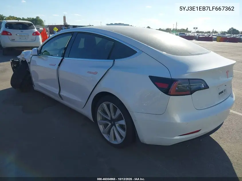 2020 TESLA MODEL 3 VIN 5YJ3E1EB7LF667362 — фото 3