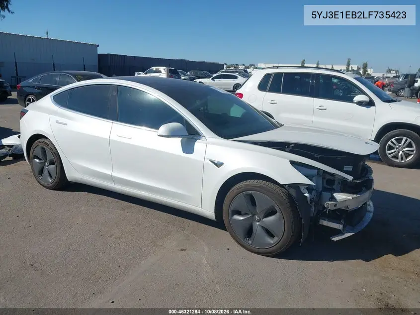 TESLA MODEL 3 2020, VIN 5YJ3E1EB2LF735423