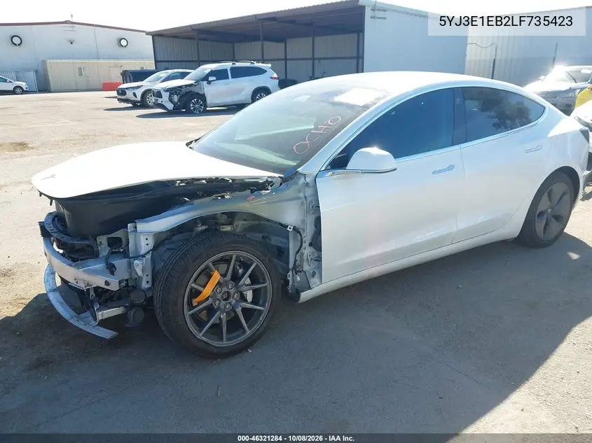 2020 TESLA MODEL 3 VIN 5YJ3E1EB2LF735423 — фото 2