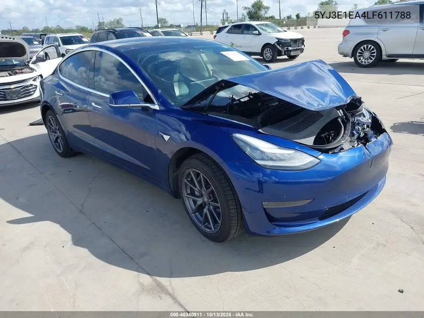 TESLA MODEL 3 2020, VIN 5YJ3E1EA4LF611788