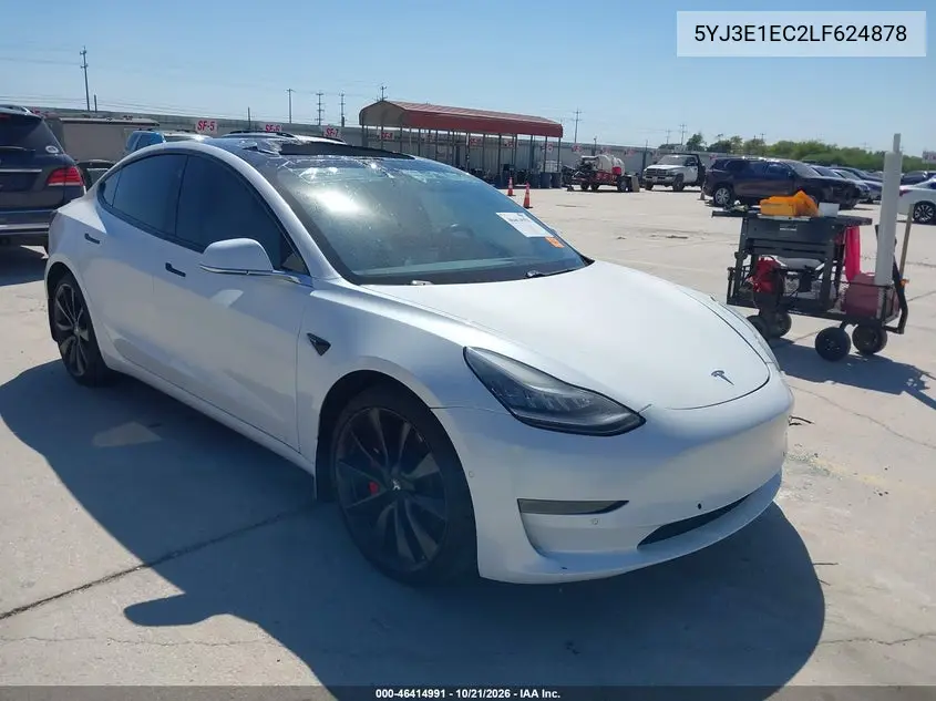 TESLA MODEL 3 2020, VIN 5YJ3E1EC2LF624878
