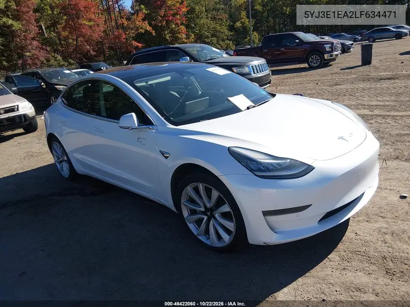 TESLA MODEL 3 2020, VIN 5YJ3E1EA2LF634471