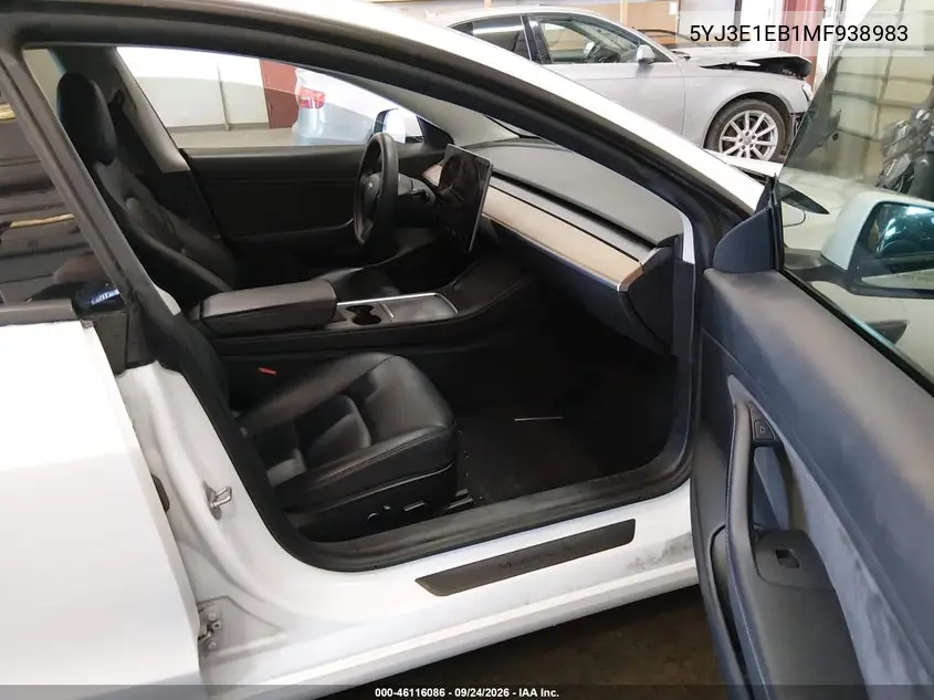 2021 TESLA MODEL 3 VIN 5YJ3E1EB1MF938983 — фото 5