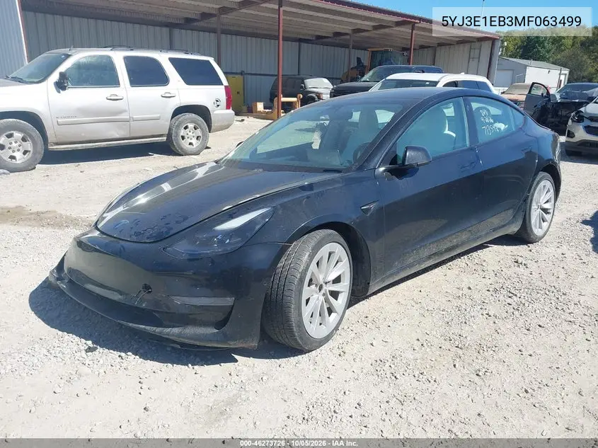 2021 TESLA MODEL 3 VIN 5YJ3E1EB3MF063499 — фото 2