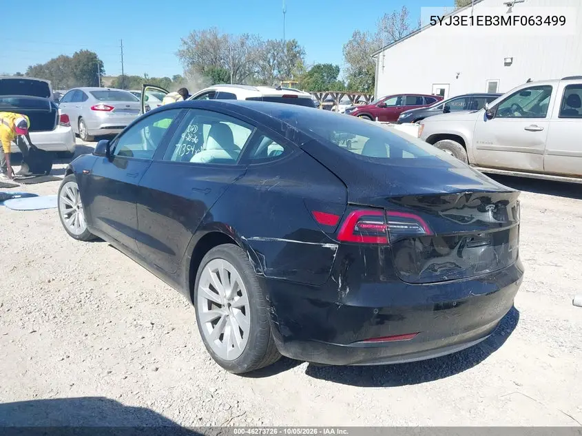 2021 TESLA MODEL 3 VIN 5YJ3E1EB3MF063499 — фото 3